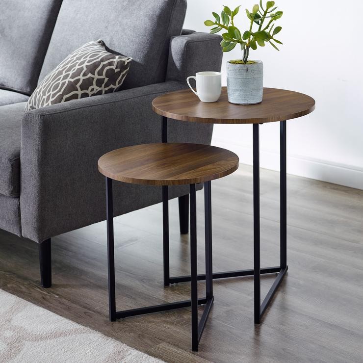 2-Piece V Leg Nesting Side Tables