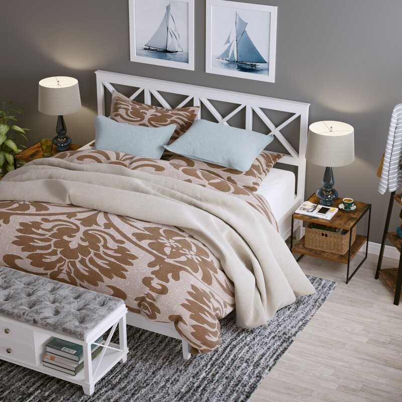 Twilight Nightstand Solid Wood & Metal End Table