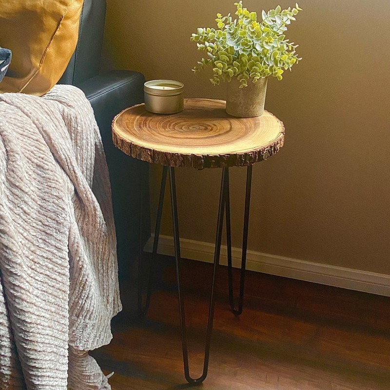 Dwell Solid Wood Live Edge Side Table