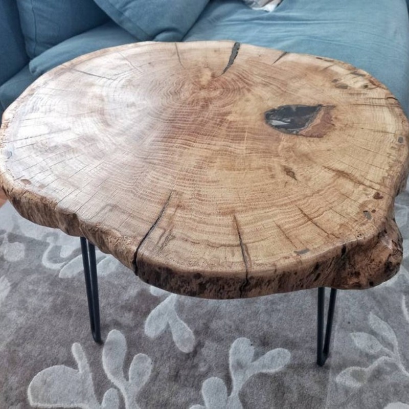 Lodge Solid Wood Live Edge side Table