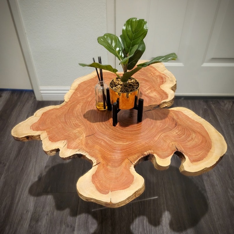 Handcrafted Solid Wood Live Edge Side Table