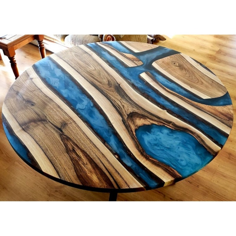 Dulcet Solid Wood & Resin Epoxy Resin Centre Table
