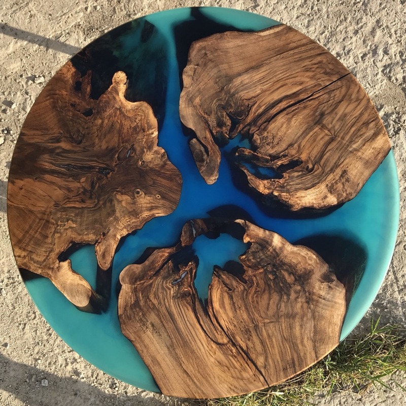 Holm Solid Wood & Resin Epoxy Center Table