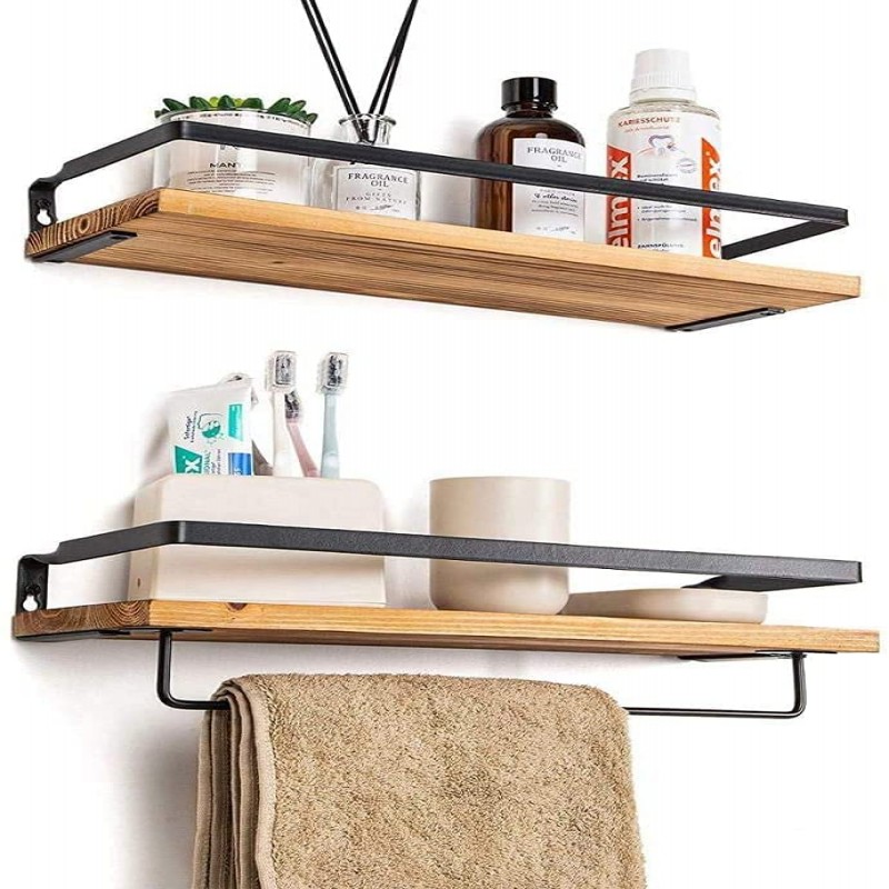 Floating Shelves with Towel Rail