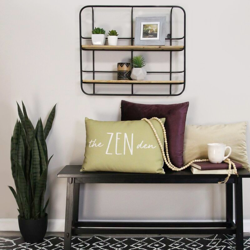 Chest Solid Wood & Metal Floating Wall Shelf