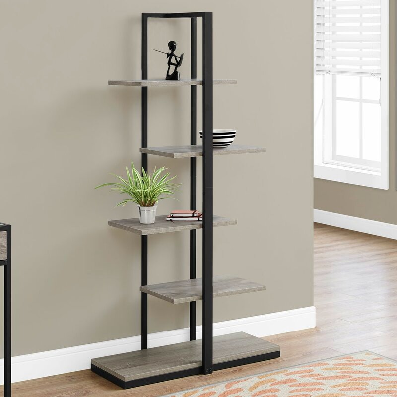 Rickle Solid Wood Top & Metal Frame Bookcase 60'' H x 32'' W