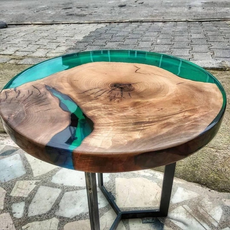 Verdant Solid Wood & Epoxy Resin Table