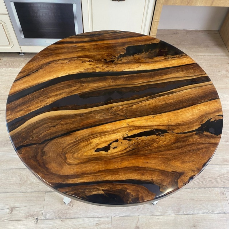 Feline Solid Wood & Epoxy Resin Center Table