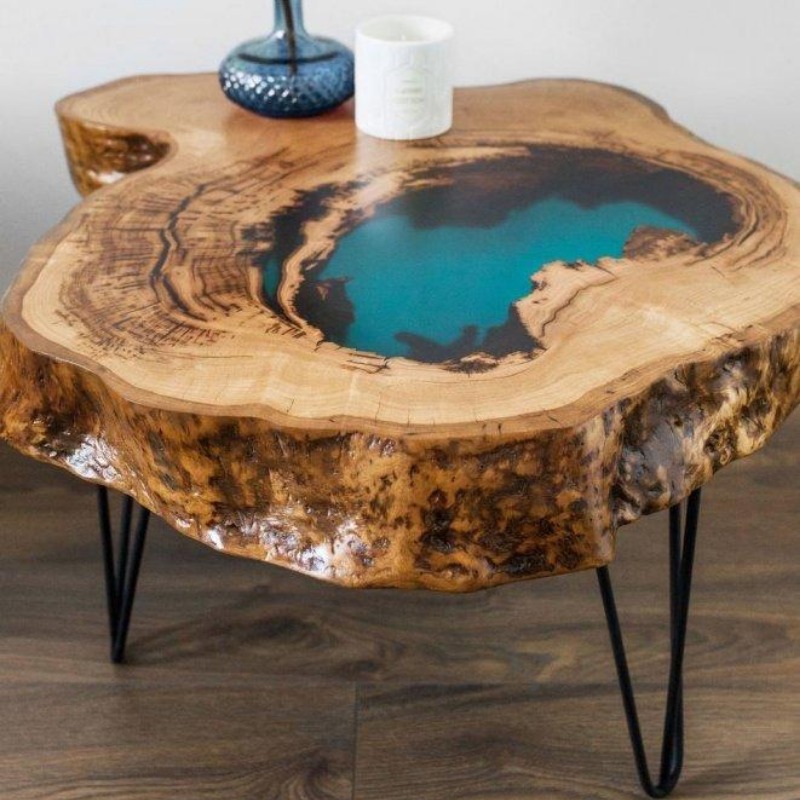 Swallets Live Edge Epoxy Resin side table