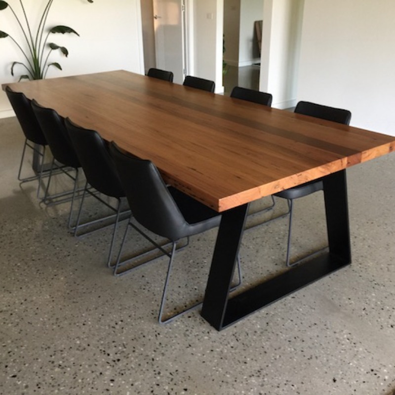 Union Rustic Solid wood & Metal Frame Dining Table