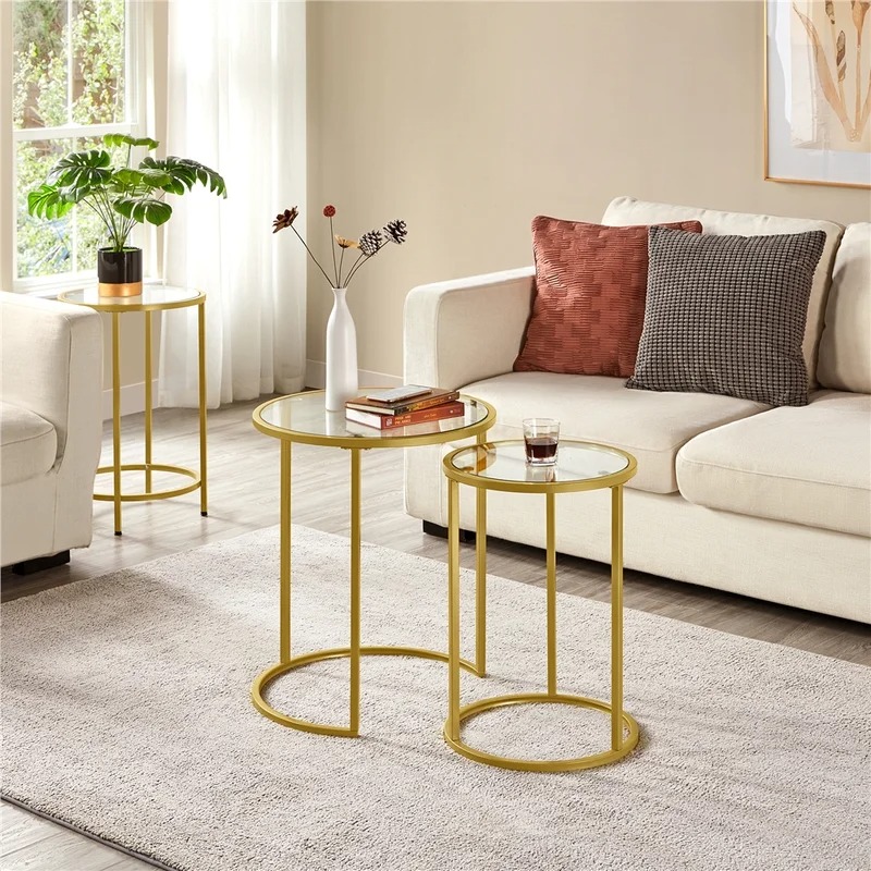 Tall Glass Frame Nesting Tables