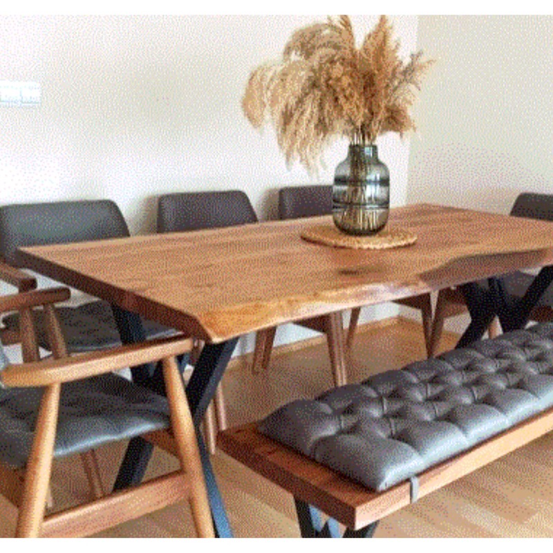 Solid wood Live Edge Dining Table , Kitchen Table ,Dining Table, Wooden Table, Dining Room Furniture, Kitchen Dining Table,Farmhouse Table,Office Table ( Only Dining Table With Metal Base Frame)