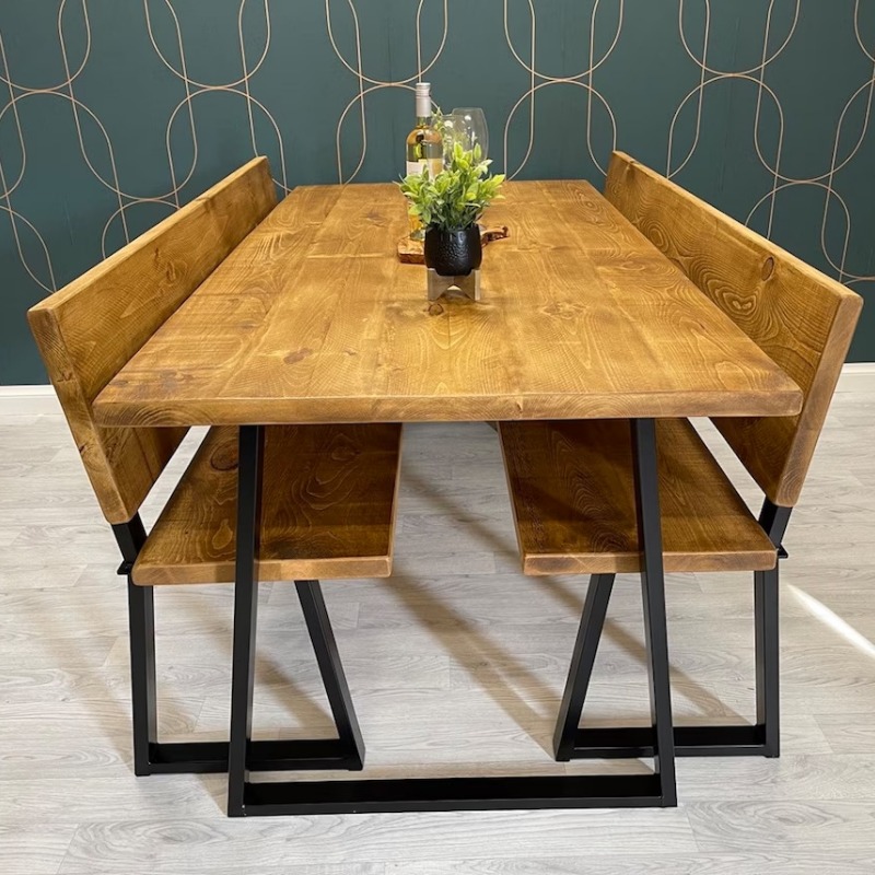 Live Edge Dining Table , Kitchen Table. Farmhouse Table with 1 bench