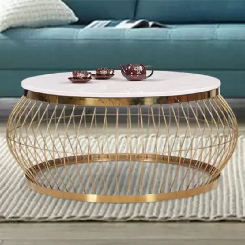 Classic Golden Frame Round Center Table