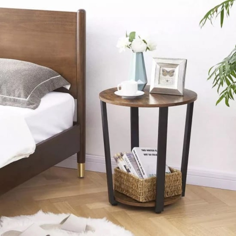 Side Table With Storage Rack