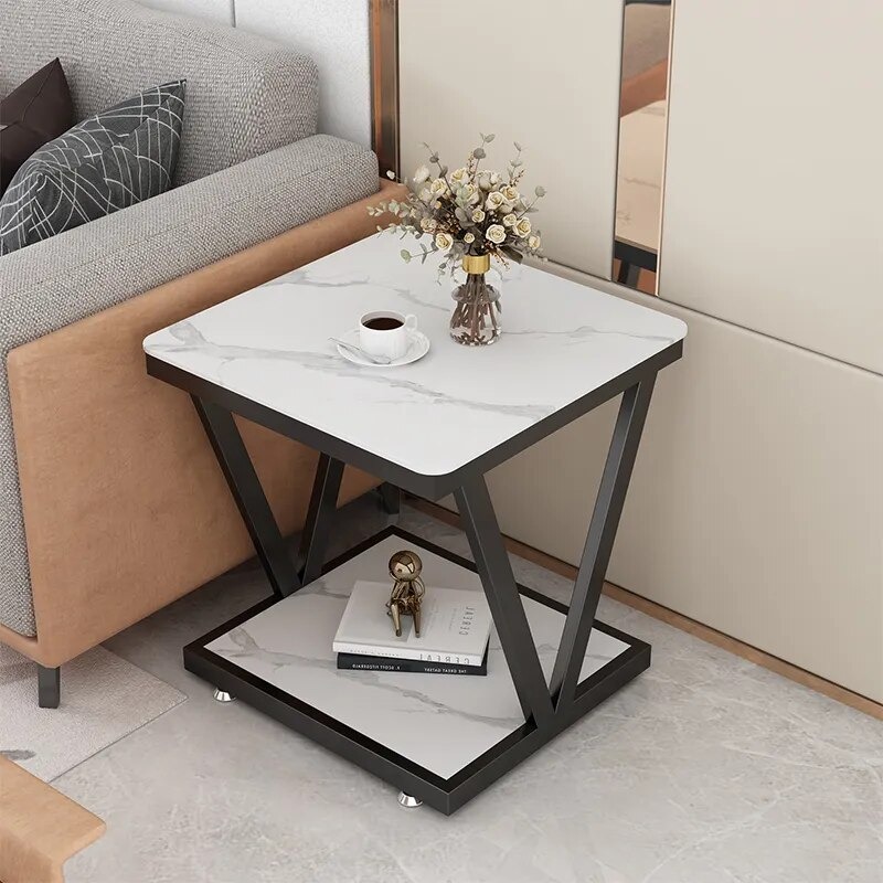 Bulkse MDF Wood Side Table/ Center Table with Metal Frame
