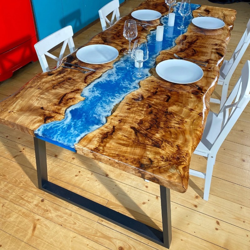 Live edge Epoxy Resin Dining table
