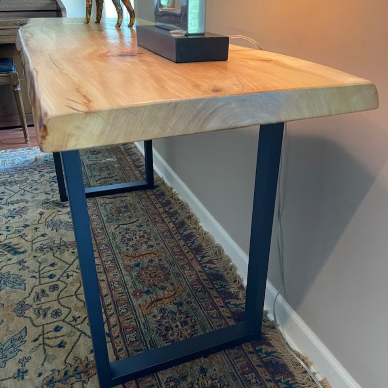 Rustic Craft Solid Wood Console Table With Metal Frame