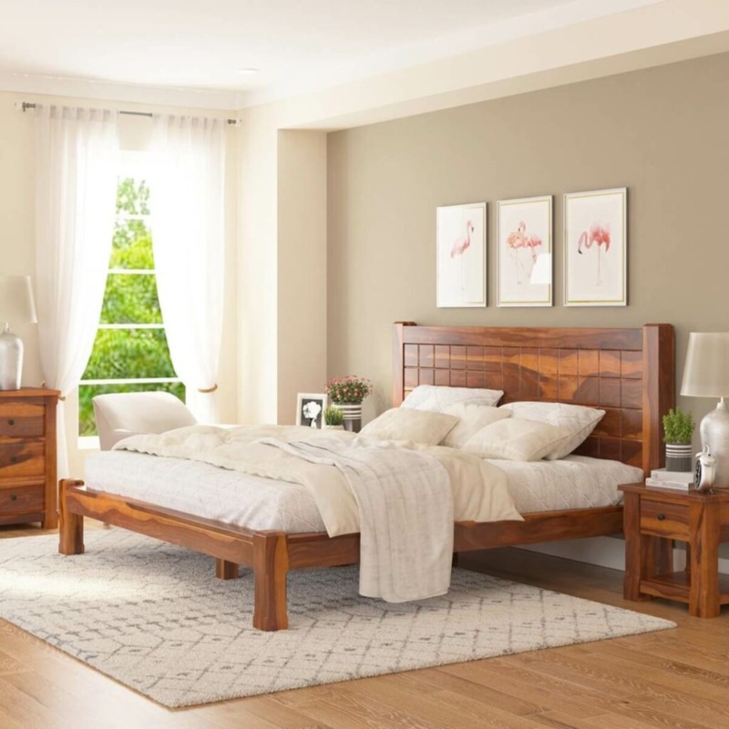 Sheesham Natural Harmony Solid Wood Bed